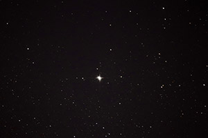 Photo of the star Capella in the constellation Auriga taken with a DSLR camera and a 20cm newtonian telescope, 22. 3. 2019.